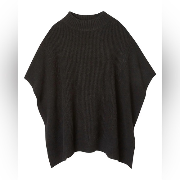 Elie Tahari Black Knit Poncho Sweater – New with Tags – Soft & Cozy, Size S/M - Picture 1 of 8